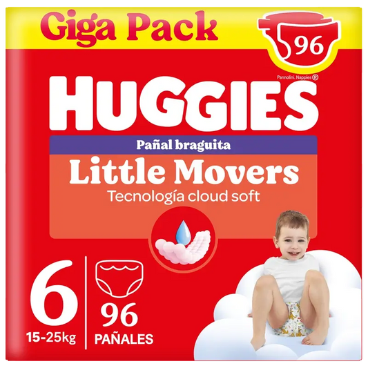 Huggies Little Movers Size 6 (15-25 Kg) Disney Baby Diaper Briefs , 96 pieces