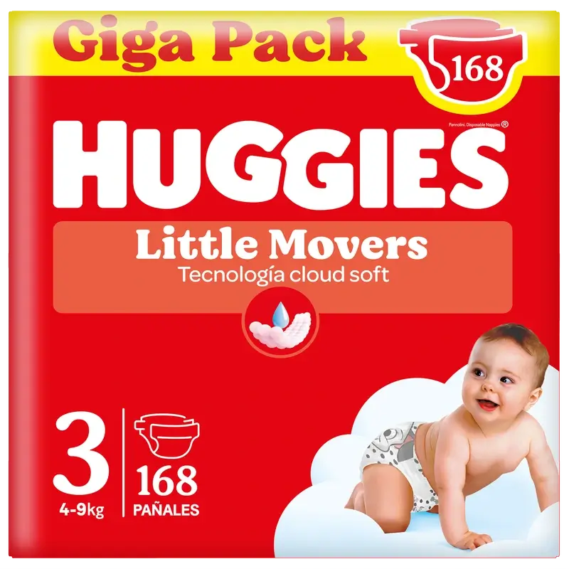 Huggies Little Movers Size 3 (4-9 Kg) Disney Baby Nappy , 168 Units