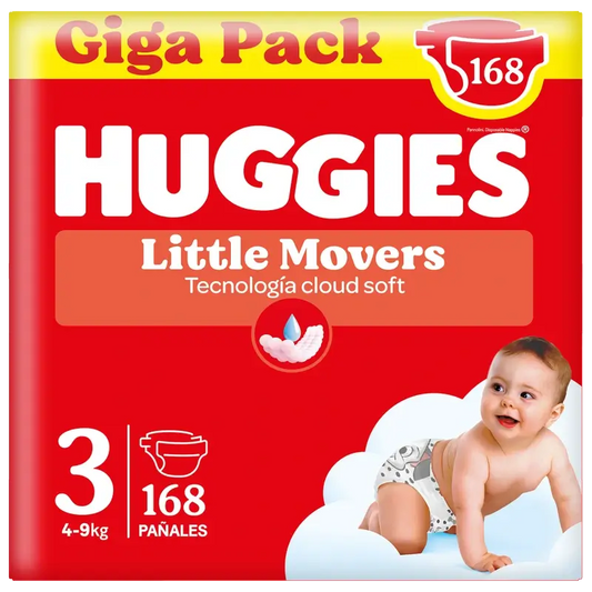 Huggies Little Movers Size 3 (4-9 Kg) Disney Baby Nappy , 168 Units