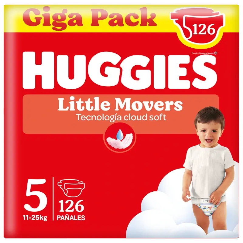 Huggies Little Movers Size 5 (11-25Kg) Disney Baby Nappy, 126 Units