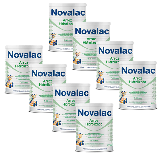 Pack 8 X Novalac Hydrolyzed Rice 400 gr, 1 Neutral Pot