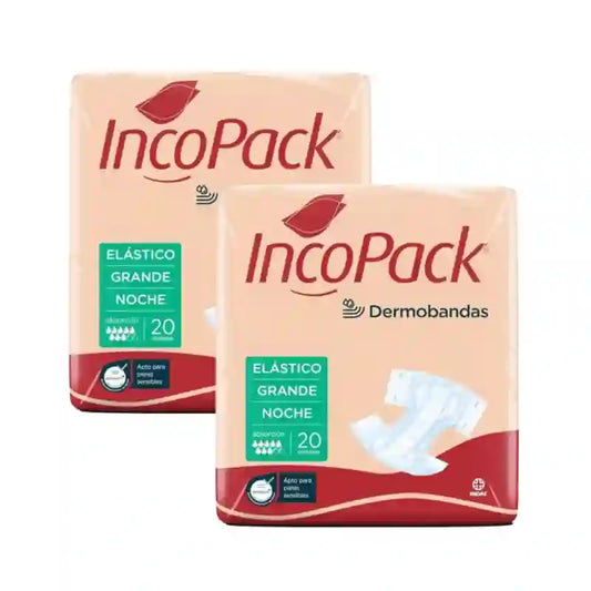 Incopack Elastic Absorbent Night Absorbent Large Size , Pack 2, 160 Pcs.
