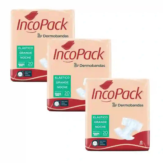 Incopack Elastic Absorbent Night Pad Large Size , Pack 3, 240 Pcs.