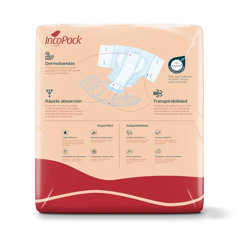 Incopack Elastic Absorbent Night Absorbent Large Size , 80 units