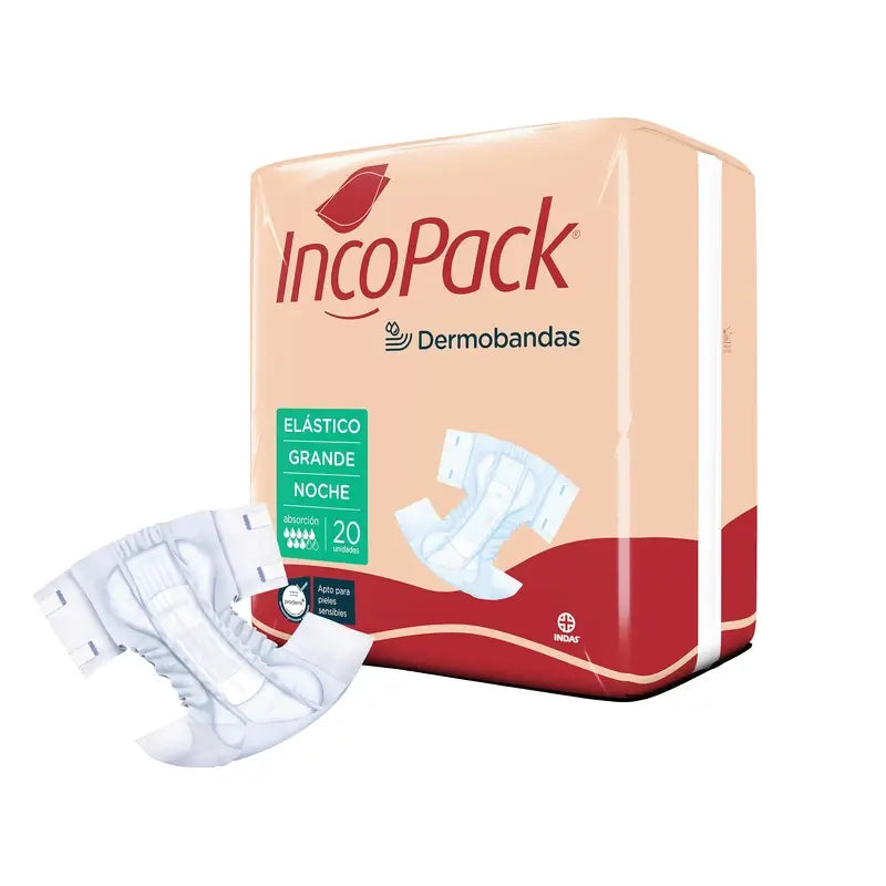 Incopack Elastic Absorbent Night Absorbent Large Size , 80 units