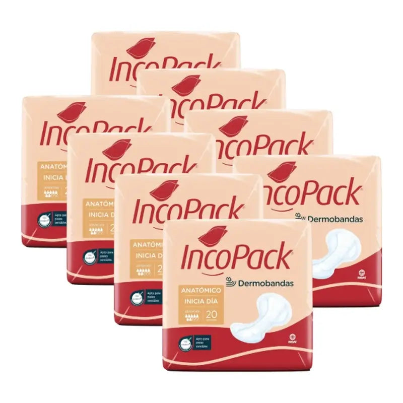 Incopack Inicia Anatomical Day , Pack 2, 160 Units.