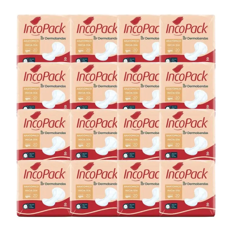 Incopack Inicia Anatomical Day , Pack 4, 320 Units