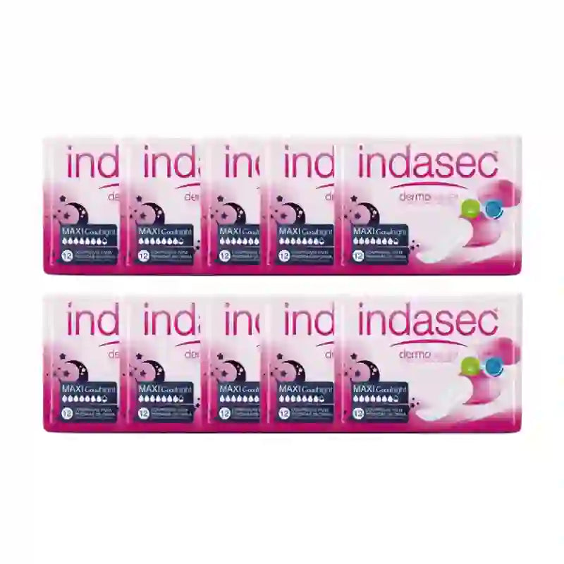 Indasec Dermoseda Incontinence Pad Maxi Good Night , 10X12 Units