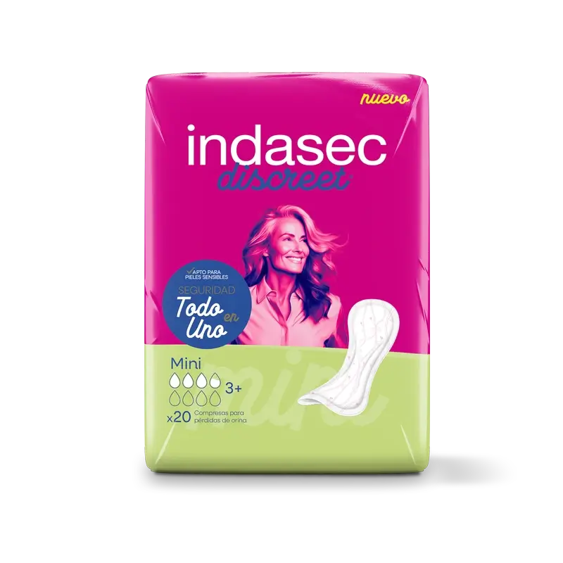 Indasec Discreet Incontinence Pad Mini , 20 pieces