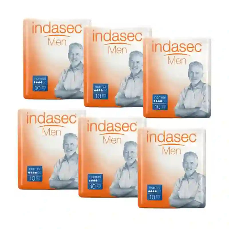 Indasec Men Absorbent Pad for Men Normal , 6X10 Units