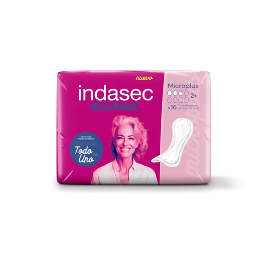 Indasec Discreet Incontinence Pad Micro Plus , 16 units