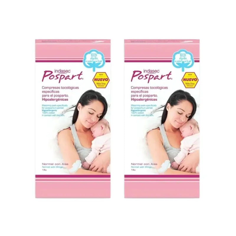 Indasec Pospart Normal Pad With Wings , 2 x 14 units