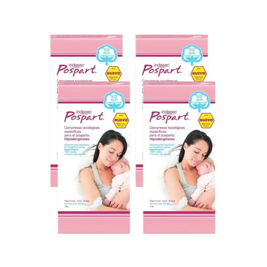 Indasec Pospart Normal Pad With Wings , 4 x 14 units