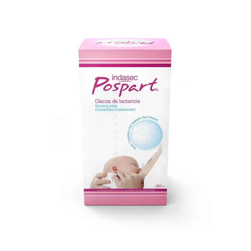 Indasec Pospart Breastfeeding Absorbent Pads , 30 units