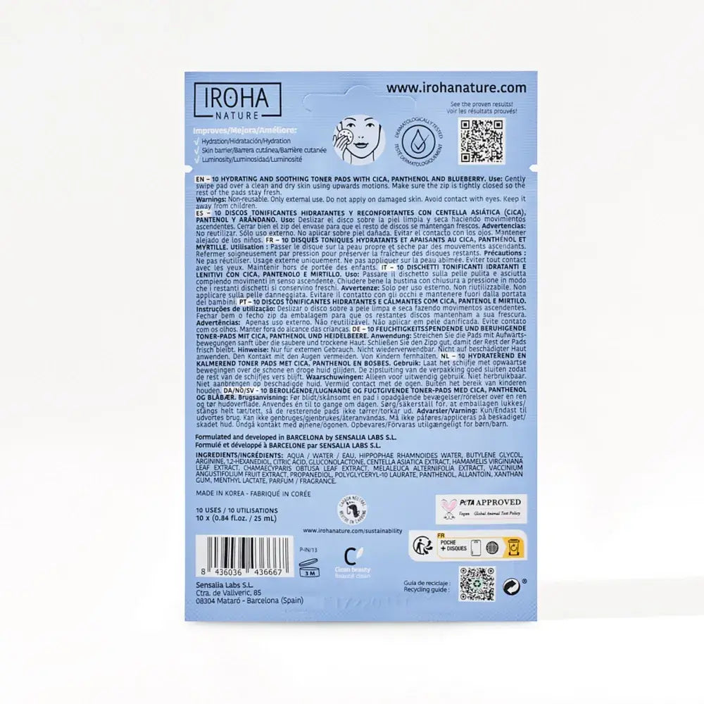 Iroha Nature Moisturising Tonic Discs, 10 pcs.