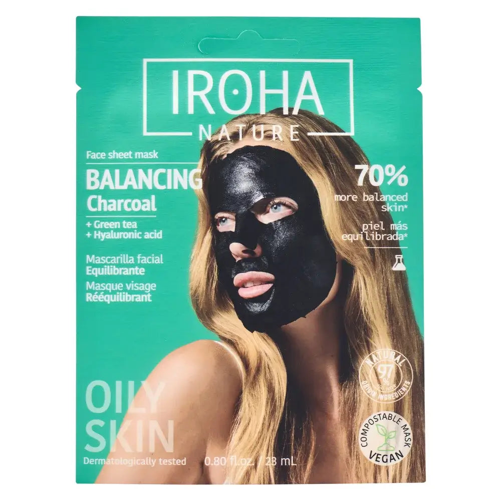 Iroha Nature Balancing Facial Tissue Mask - Charcoal , 23 ml