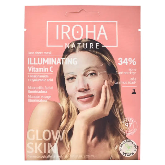 Iroha Nature Illuminating Facial Tissue Mask - Vitamin C , 20 ml