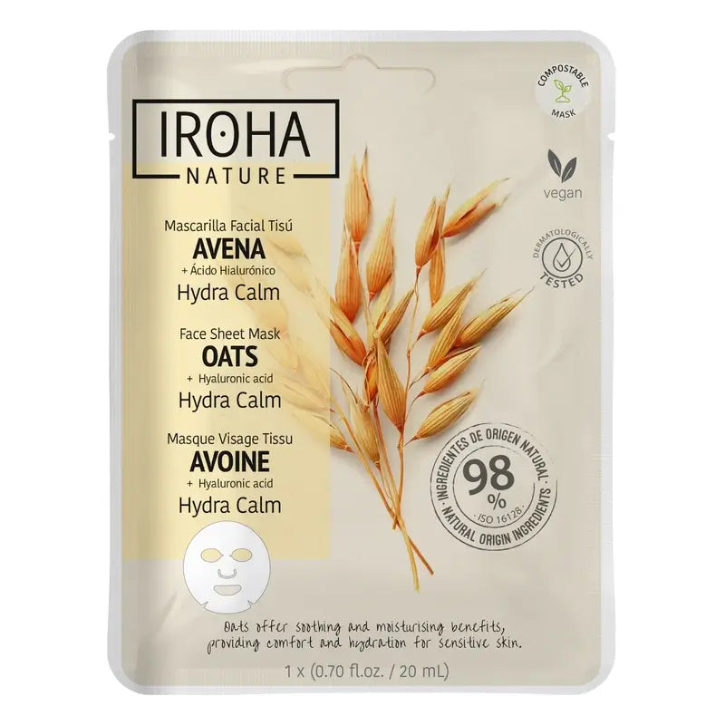 Iroha Nature Natural Extracts Soothing Moisturising Mask With Oatmeal, 20 ml