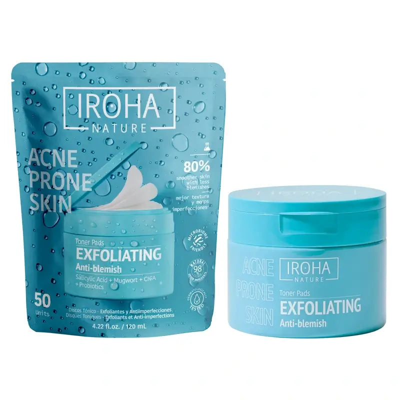 Iroha Nature Oily Skin Exfoliating Anti-Imperfection Toning Discs, 50 pcs.