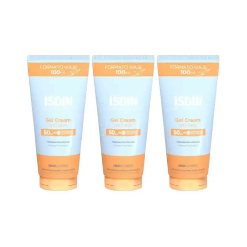 Isdin Fotoprotector Gel Cream Spf 50+ Travel Format, 3X100 Ml