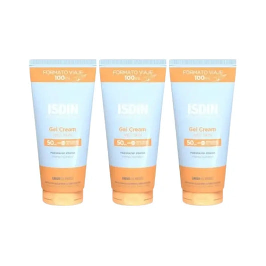 Isdin Fotoprotector Gel Cream Spf 50+ Travel Format, 3X100 Ml