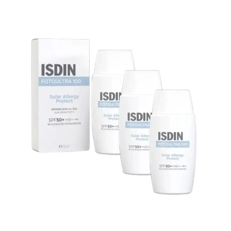Isdin Fotoultra 100 Solar Allergy Allergy Fusion Fluid Spf50+, 3X50 Ml