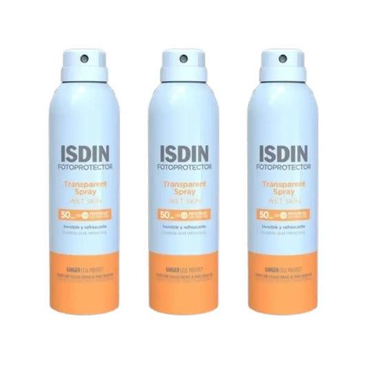 Isdin Transparent Transparent Spray Wet Skin Spf50, 3X250 Ml