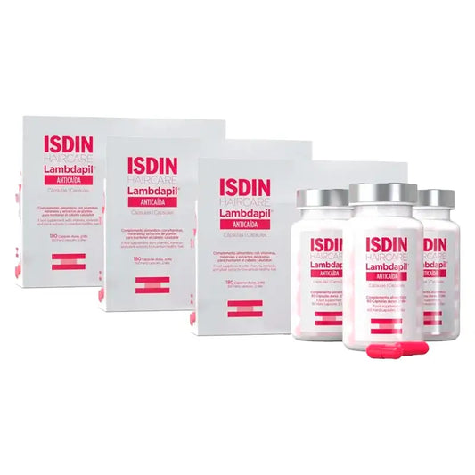 Isdin Lambdapil Anticaida Capsules, Pack 3 x 180 Units