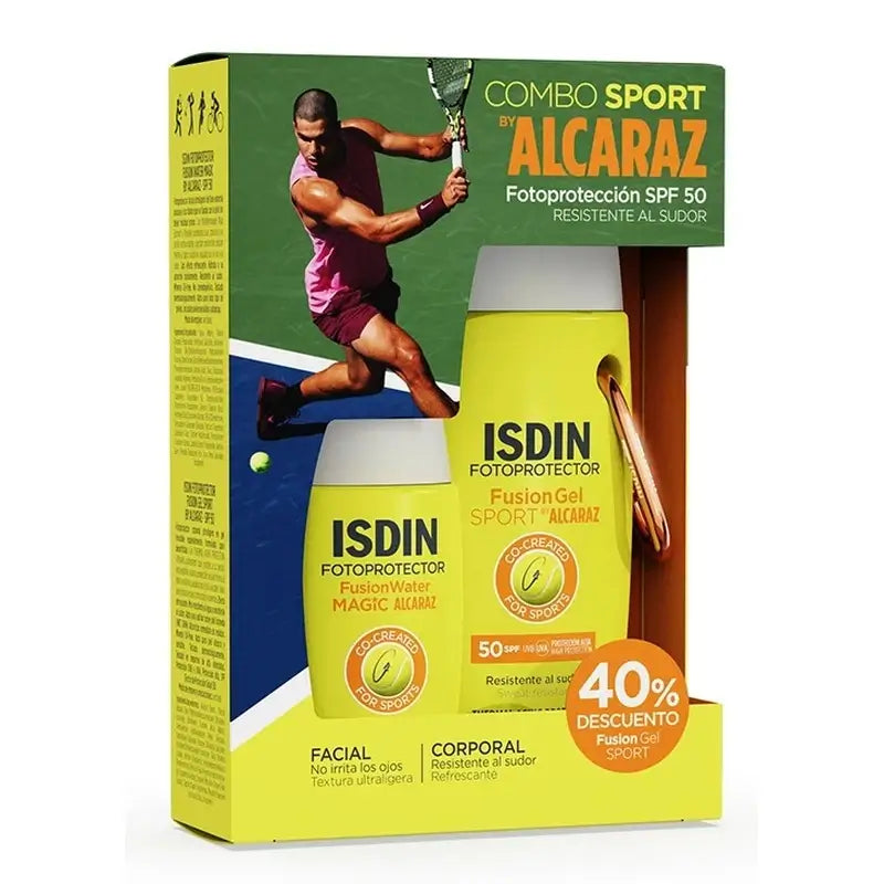 Isdin Pack By Alcaraz Fusion Water Magic + Sport Gel 40% discount, 2 units