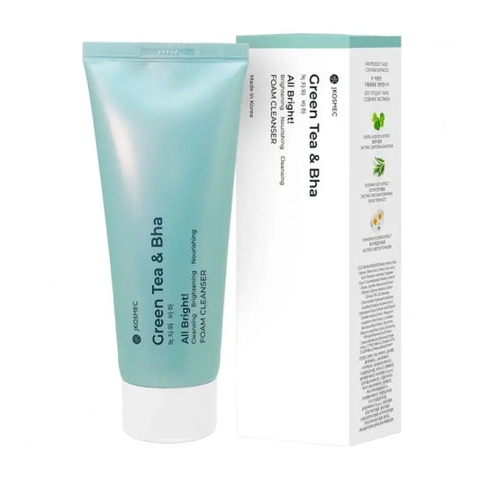 Jkosmec All Bright Green Tea And Bha Foam Cleanser , 180 ml