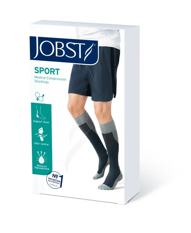 Jobst Sport Socks, Black, Size Xl, 20-30 Mmhg