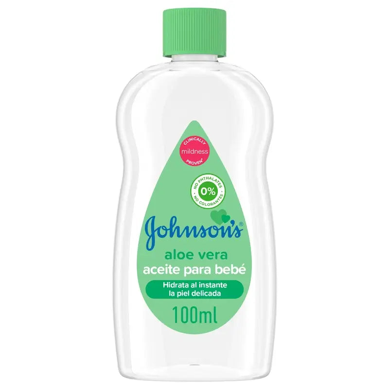 Johnson's Baby Aloe Vera Oil, Instantly Moisturises and Nourishes, 100ml