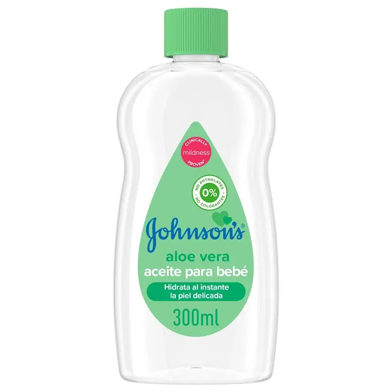 Johnson's Baby Aloe Vera Oil, Instantly Moisturises and Nourishes, 300ml