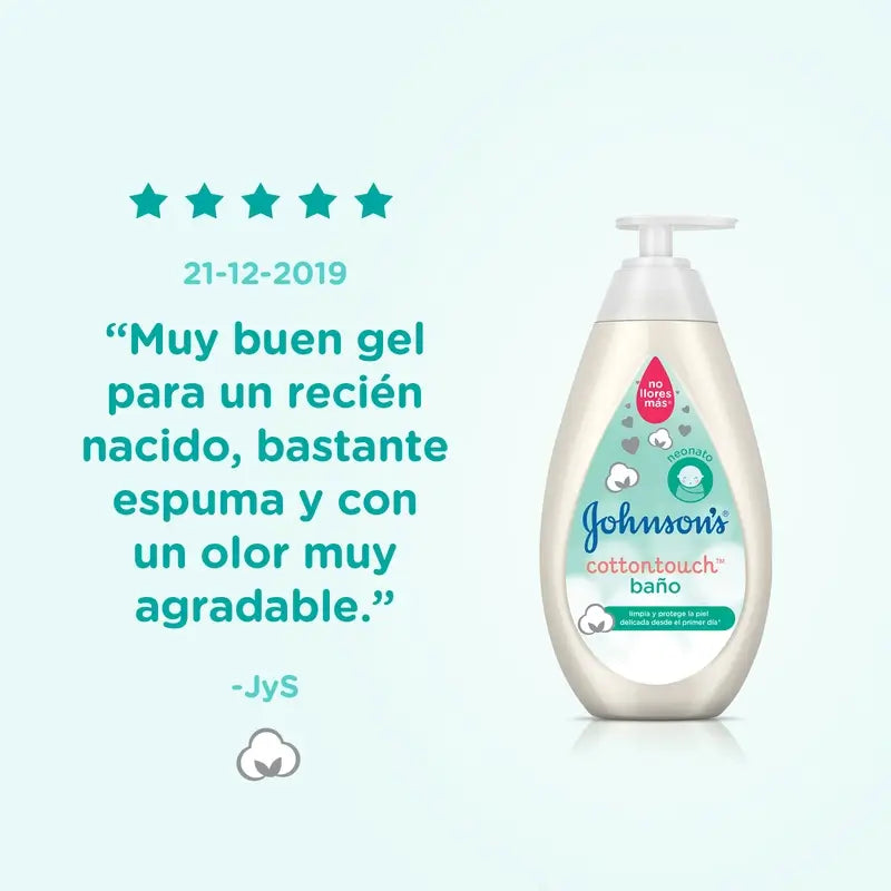 Johnson's Baby Cottontouch Bath Gel, for Babies and Newborns, Fine & Delicate Skin, with Pure Cotton, 500 ml