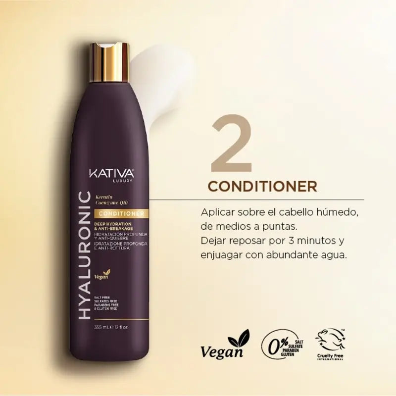 Kativa Hyaluronic Keratin Q10 Conditioner , 355 ml