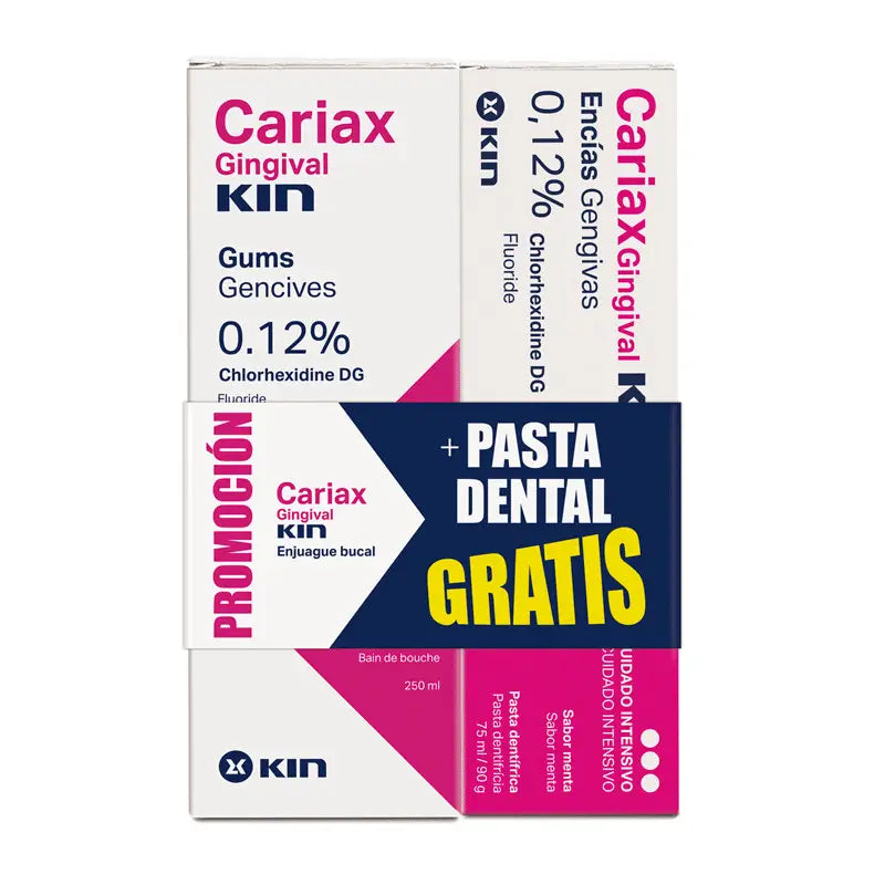 Kin Cariax Gingival Rinse 250 ml and 75 ml Toothpaste