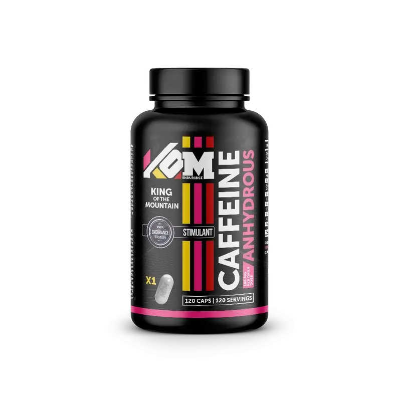 Kom Endurance Stimulation Sports Nutrition, bottle of 120 capsules of caffeine