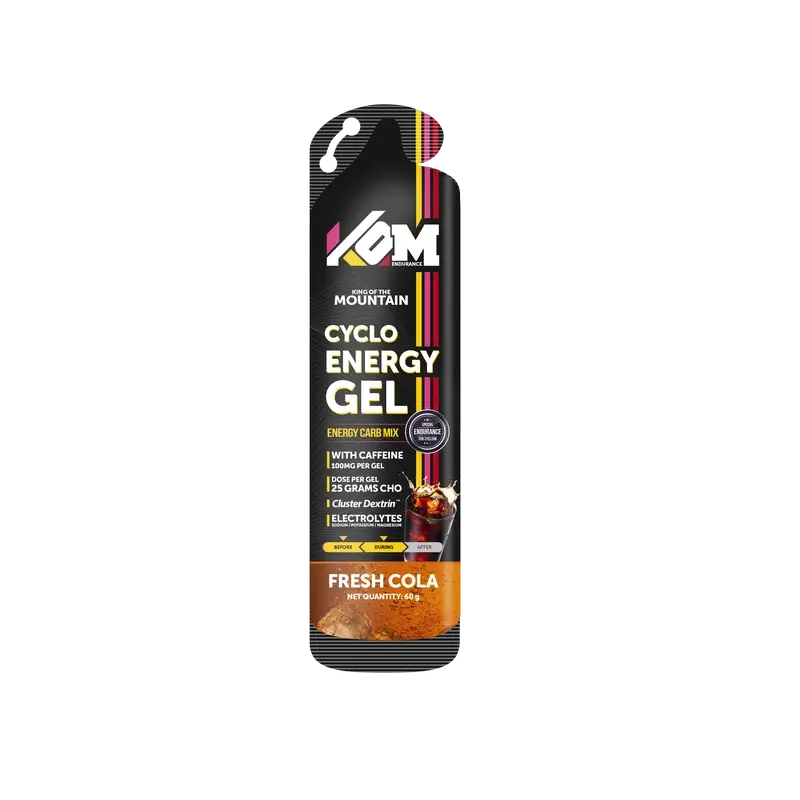 Kom Endurance Shot Sports Nutrition, 60 ml shot with caffeine, guarana and taurine cola flavour.