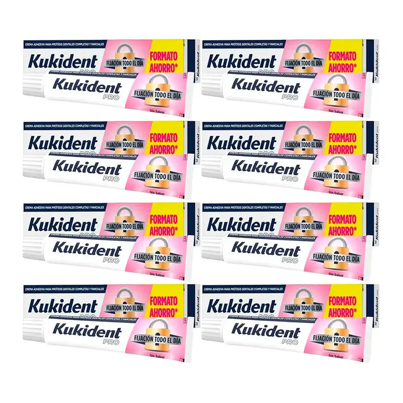 Kukident Pro Complete Denture Adhesive Cream, Pack 8 x 70 G
