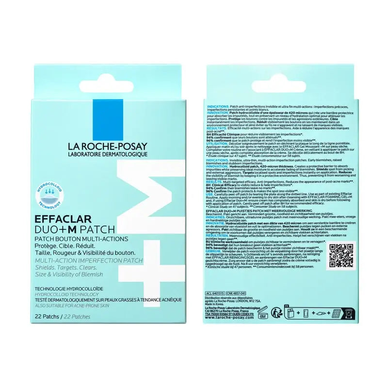 La Roche-Posay Effaclar Duo+M Invisible Patches Anti-Imperfections & Anti-Blemish , 22 units