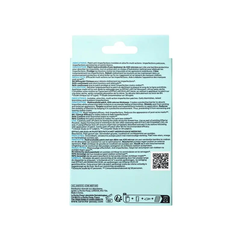 La Roche-Posay Effaclar Duo+M Invisible Patches Anti-Imperfections & Anti-Blemish , 22 units