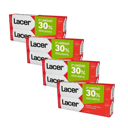 Lacer Duplo Toothpaste, Pack 4 x 125 ml