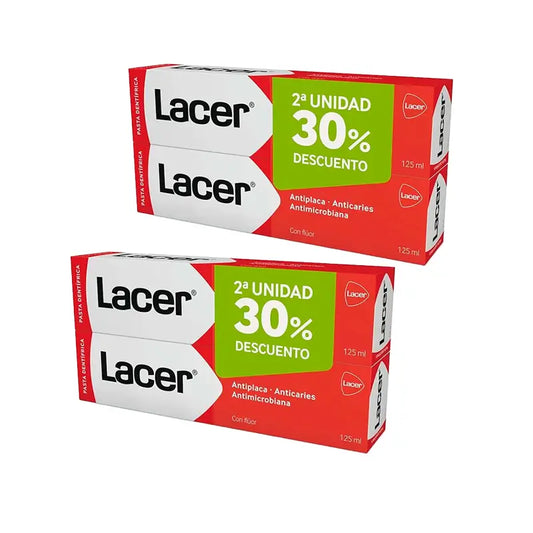 Lacer Pack Toothpaste, 4 x 125 Ml