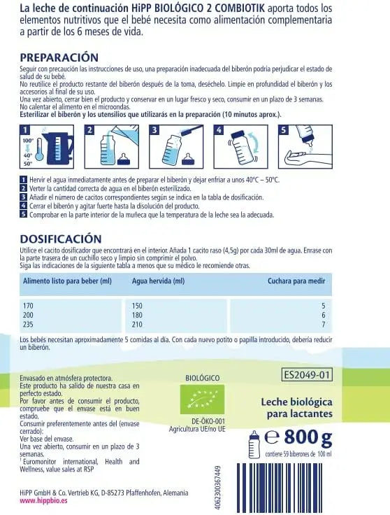 Hipp Combiotik 2, Formula Milk, 800g