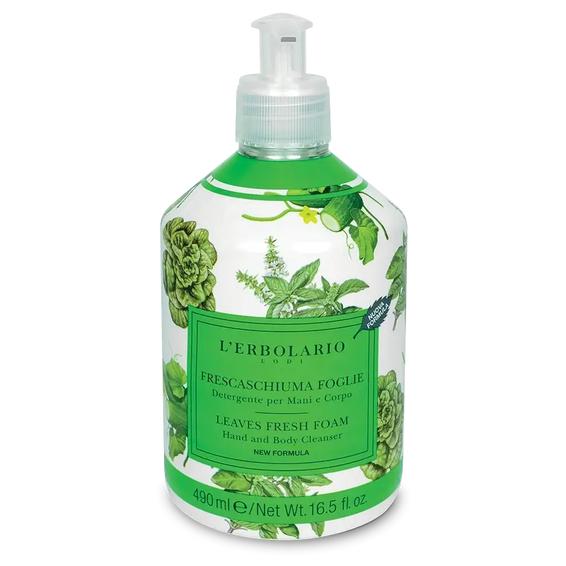 L'Erbolario Hand & Body Soap Fresh Foam Leaves, 490 ml