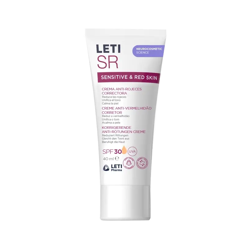 Leti Sr Antiredness Corrective Cream Spf30 With Colour , 40 ml