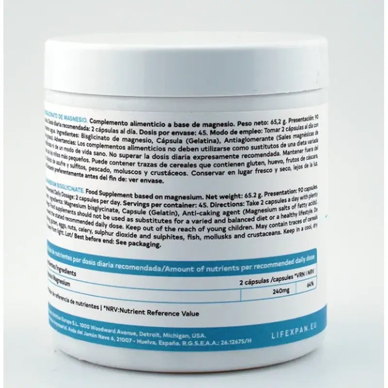 Lifexpan Magnesium Bisglycinate , 90 capsules