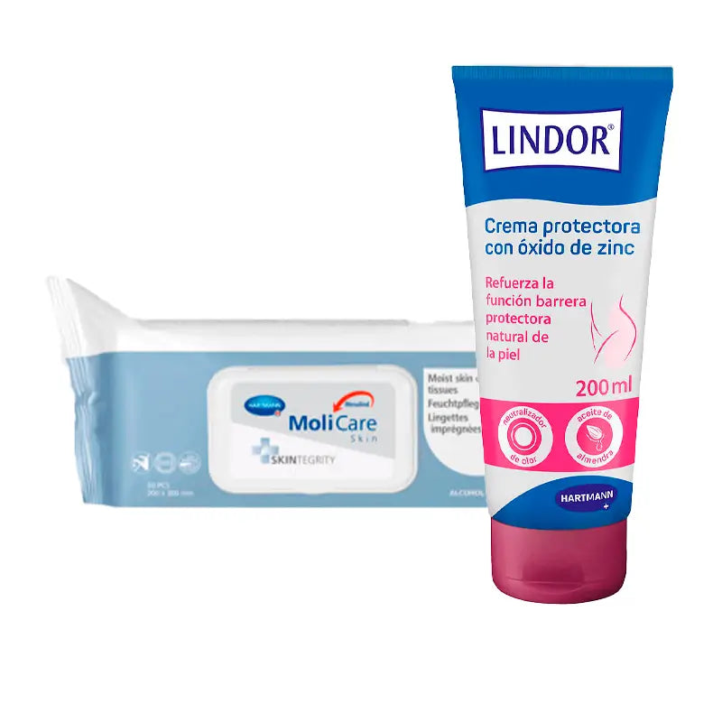Lindor Skin Pack Skin Wipes 40 units + Skin Protective Cream 200 ml