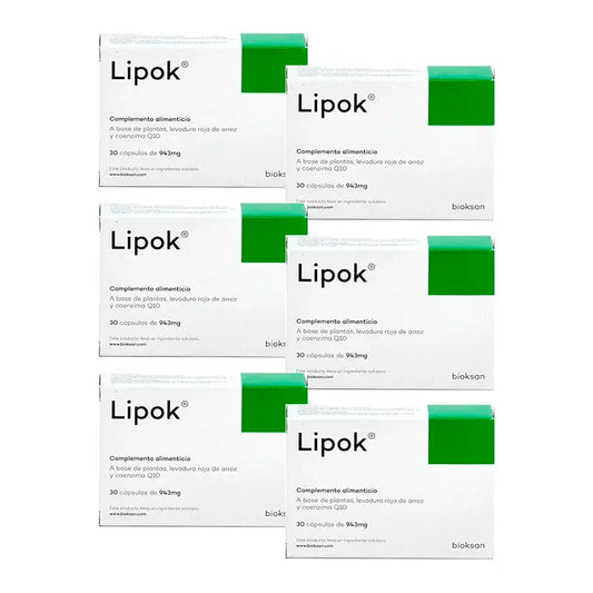Lipok Food Supplement, Pack 6 x 30 Capsules