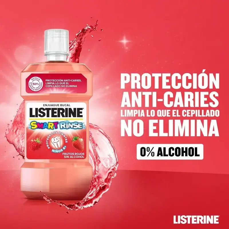Listerine Duplo Alcohol-Free Mouthwash For Children, Caries Protection, With Fluoride, 2 x 500 Ml